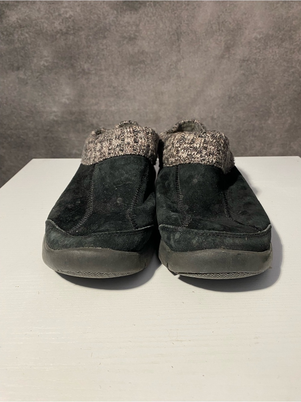 Dansko Womens Black Suede Knit Collar Clogs Mules Size 39 US 8.5 Slip Resistant - Picture 2 of 8